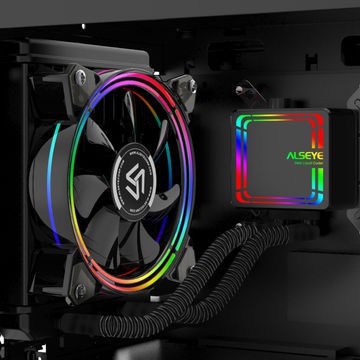 Cpu cooler gaming alseye liquid 1 fan 120mm rgb intel amd halo h120 h-120 - Fan processor heatsink