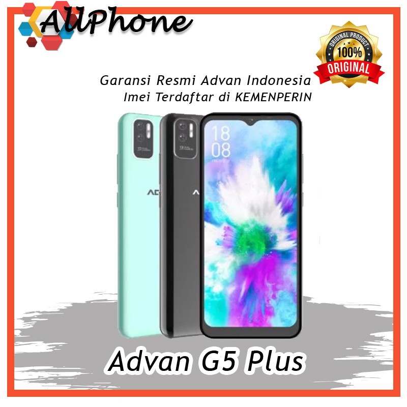 Advan G5 Plus (Black) 6.6 HD+ 2.5D Glass 3GB 32GB Octacore 1.6GHz Android 11 Garansi Resmi