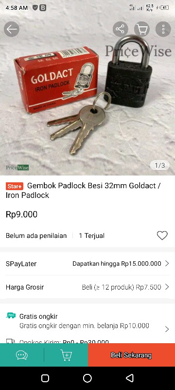 Gembok Padlock Besi 32mm Goldact / Iron Padlock