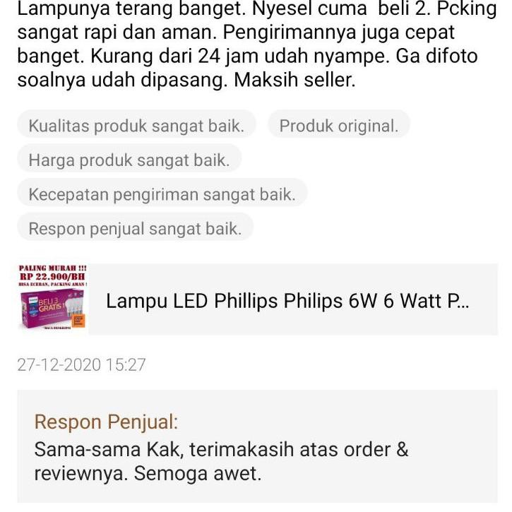 PROMO >> 501MAR Lampu LED Phillips Philips 6W 6 Watt PALING MURAH