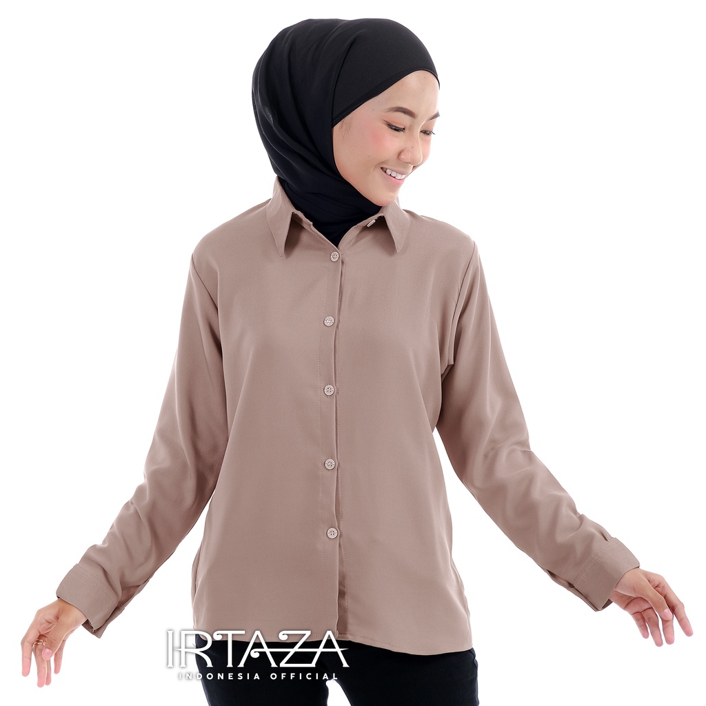 Kemeja Wanita Polos Pretty Woman Basic Original Madame Sexy-Capucino