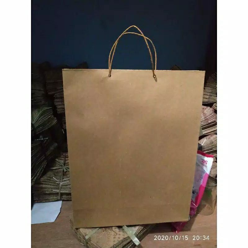 PAPER BAG POLOS KRAFT UKURAN 25 x 9 x 31 CM READY