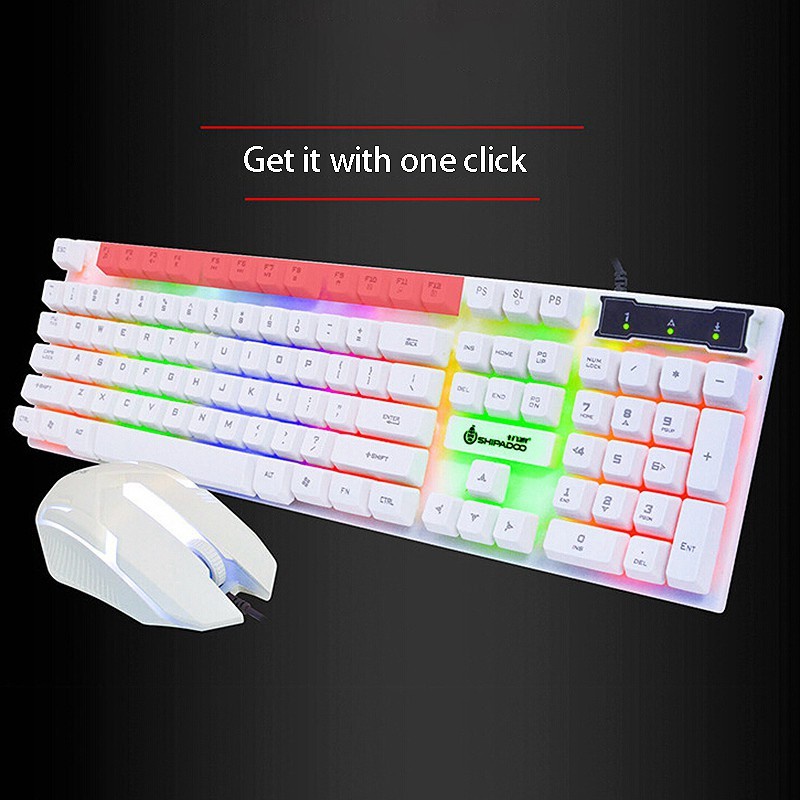 Keyboard + Mouse Gaming Set Shipadoo D280 Manipulator Luminous Rainbow