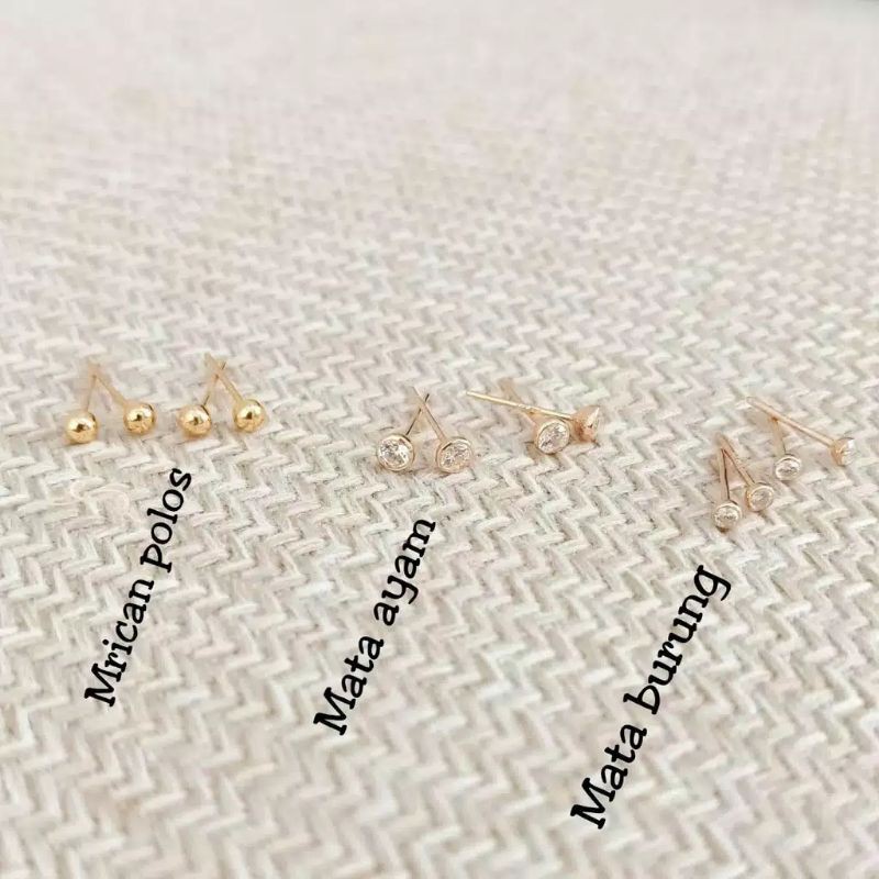 Anting mata tusuk Mrican desi kadar 375% emas asli