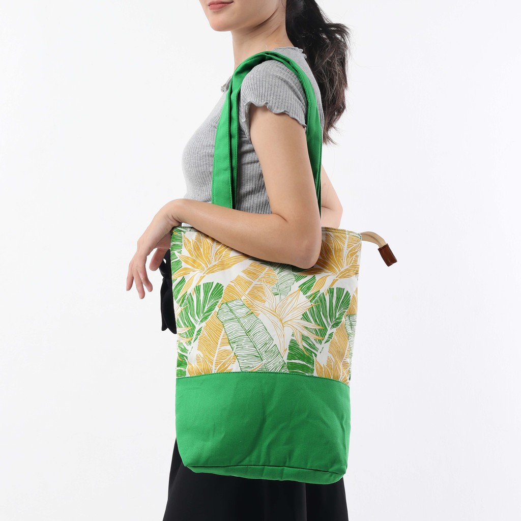 Tote Bag Kanvas Tropical Hijau