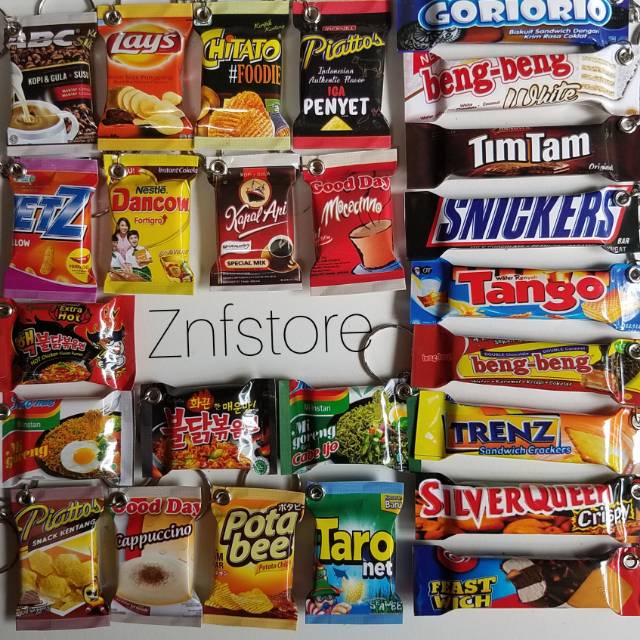 Gantungan kunci miniatur snack ganci miniatur snack