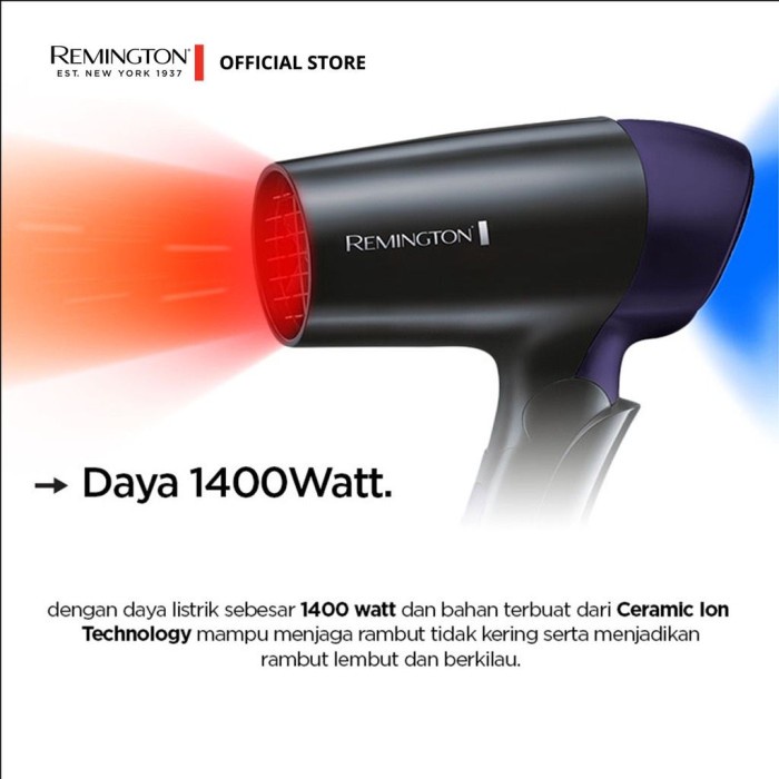 REMINGTON HAIRDRYER D2400 / hairdryer remington travel 1400 watt / travel hair dryer / hair dryer