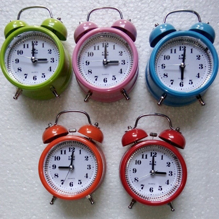 (D013) Jam Weker Beker keras nyaring bunyi kencang polos bulat