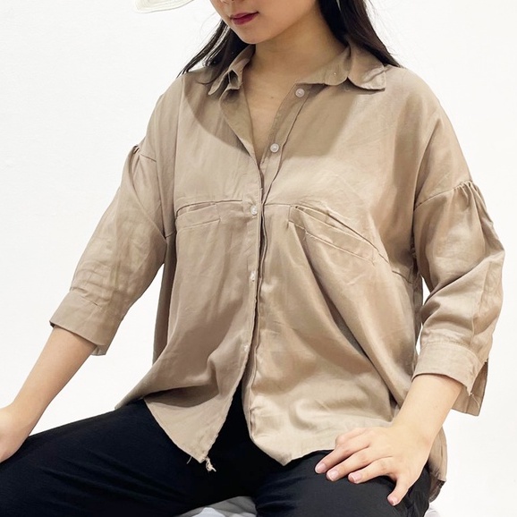 Blair Oversize Shirt - Clothme.co / Atasan Wanita - Kemeja Wanita - Blouse Wanita