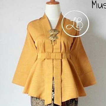 Kebaya Modern Kutubaru Atasan Kebaya Wisuda Floy Aneka PIlihan Warna-ATASAN MUSTARD