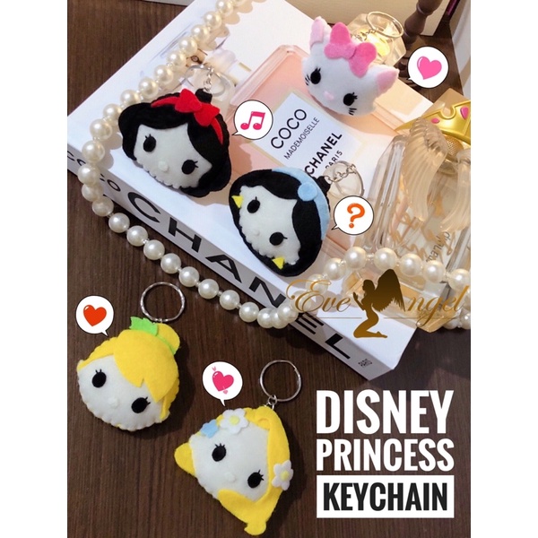 Disney Princess Keychain | ganci boneka princess tinkerbell rapunzel jasmine snow white marie