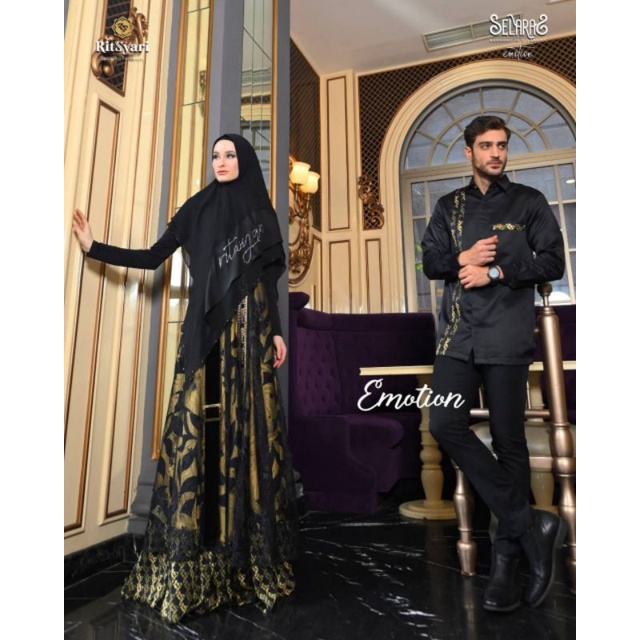 [RITZ SYARI] GAMIS SYARI TERBARU / DRESS SET PRINTING " EMOTION SET " BY RITZ SYARI