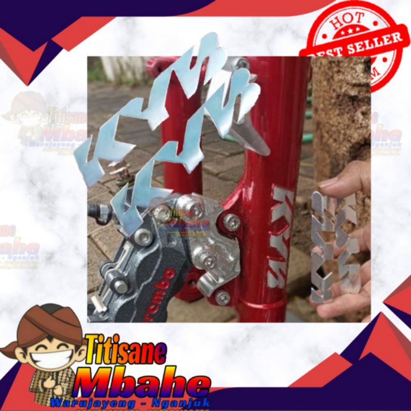 Emblem KYB Shock Depan KYB Silver, emblem shock depan KYB replika