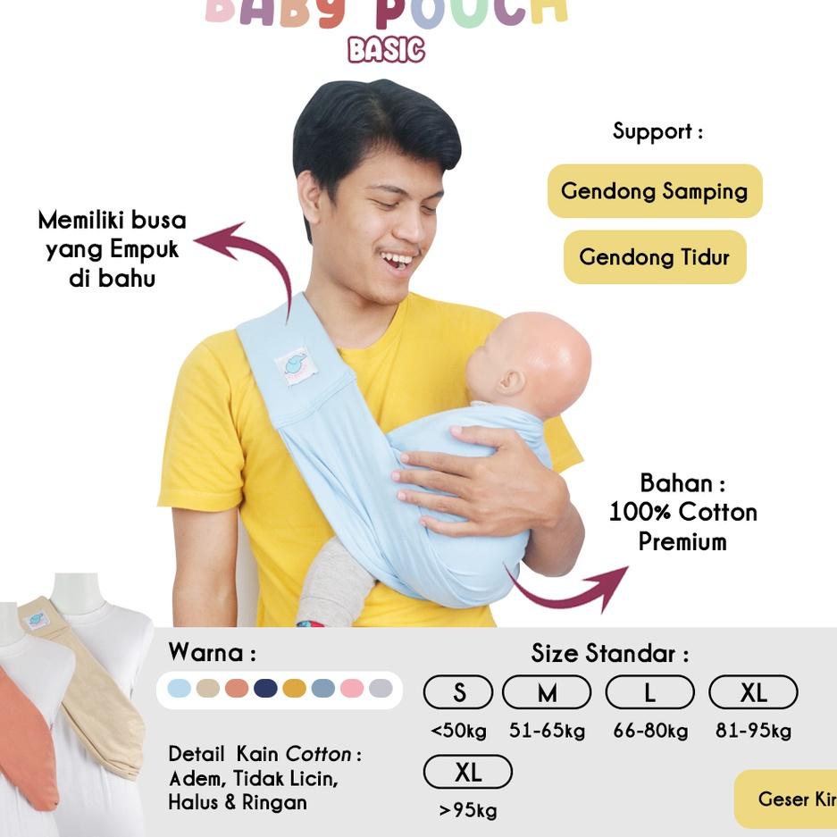 Pasti Spesial Elephas Baby Pouch Basic Series - Gendongan Bayi Gendongan Instan Premium Gendongan Kaos Simple Double Kain Bergaransi Bisa Untuk Newborn hingga Toddler