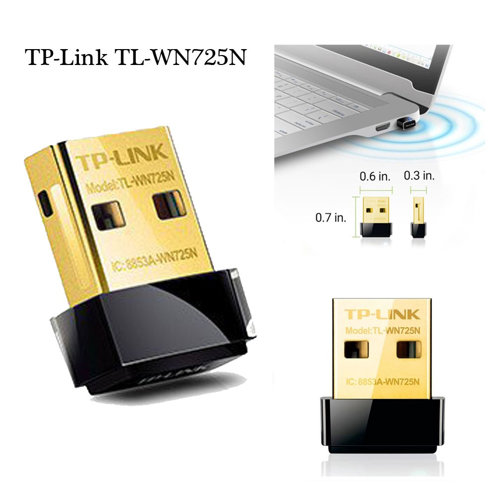 Trend-TP-Link TL-WN725N Wireless Nano USB WIFI Adapter Up to 150Mbps - Gold