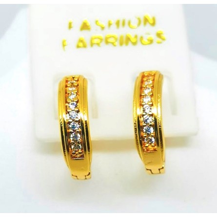 Anting wanita//anting permata baris//perhiasan //anting lapis emas // anting //