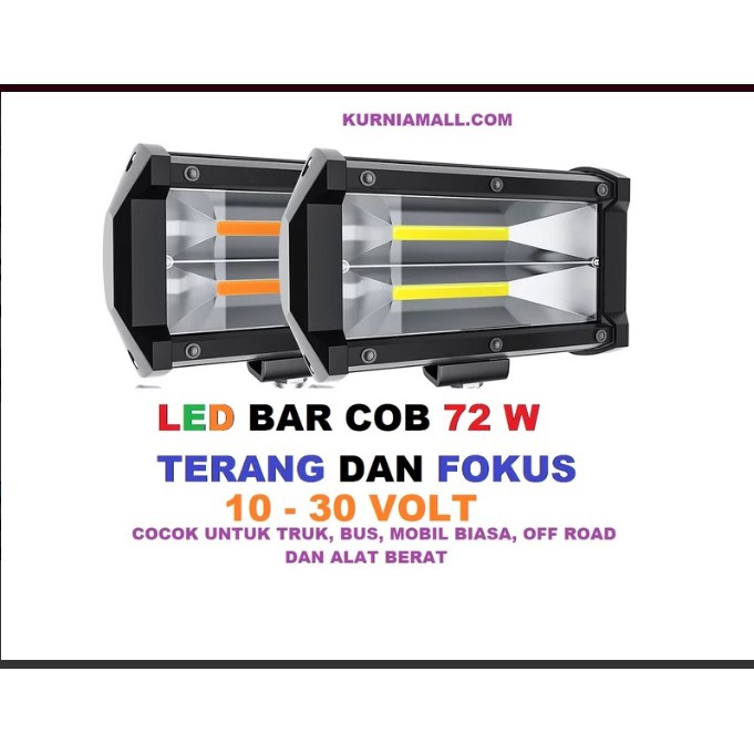 Lampu Tembak lampu senja kota Led fog lamp 72W 4800LM COB dua baris fokus  warna putih