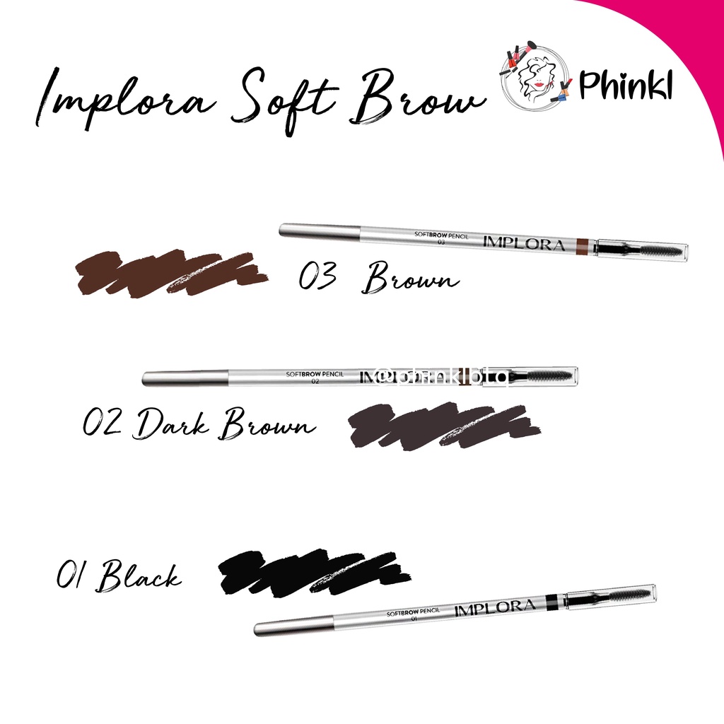 `ღ´ PHINKL `ღ´ ɪ ᴍ ᴘ ʟ ᴏ ʀ ᴀ Implora pensil alis plus sikat dan asahan waterproof eyebrow pencil celak