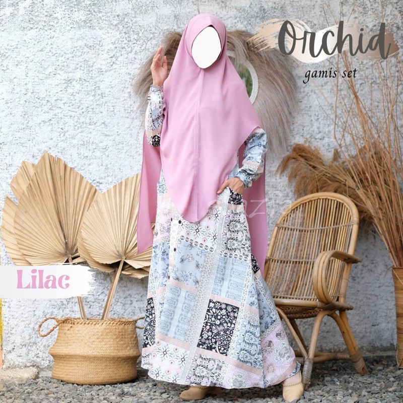 orchid set by shazfa gamis set syari