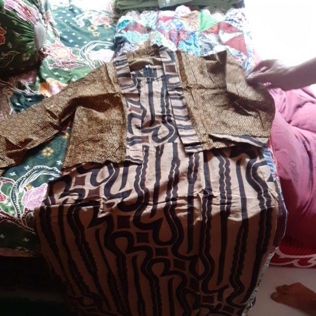 Couple Gamis Bolero Genes 2in1 Lepasan Batik Long Dress Pesta Muslim