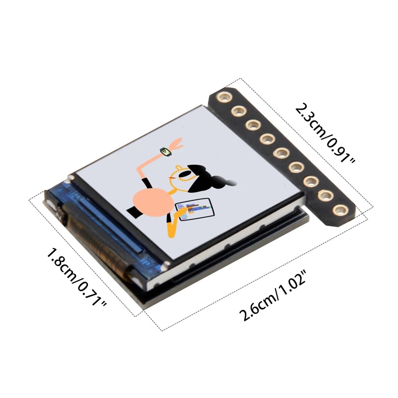 Btsg T-0.85 Inch IPS TFT LCD Module SPI Interface GC9107 Layar Driver IC Full Color 128x128 IPS Screen Display Replacem