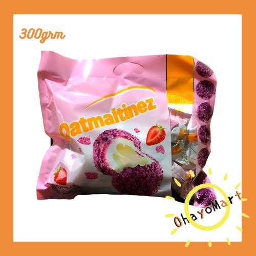 TYL Oatmaltinez Strawberry balls / Biskuit Bola isi Krim stroberi 300g