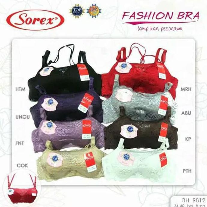 Bra Kemben Renda Brukat Tali Leher Kawat 34-40 Sorex 9812 - 38