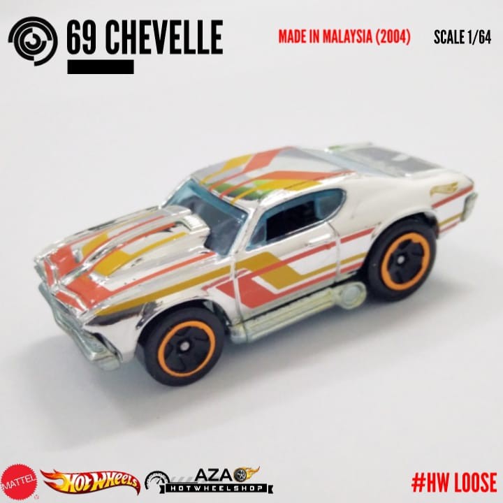 Diecast Hot Wheels HW Loose 69 CHEVELLE Scale 1/64 Mobil Mainan Real Car Malaysia