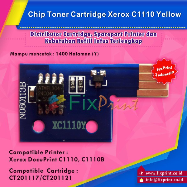 Chip Xerox C1110 Yellow, Chip Reset Toner Cartridge Xerox C1110 Yellow