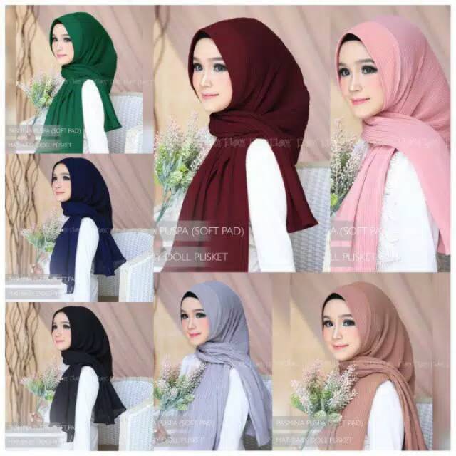 Hijab flow pasmina plisket (soft pad)