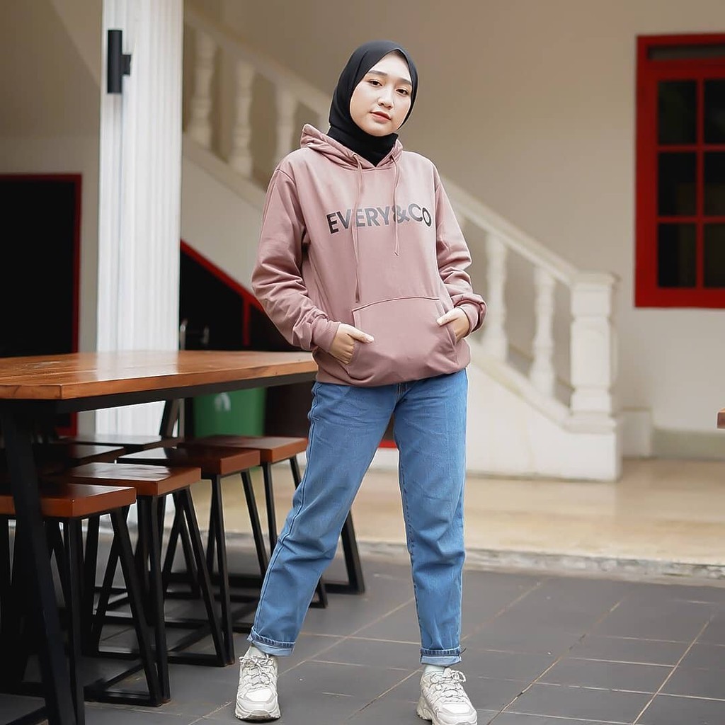 HOODIE UNISEX EVERY CO MOCHA - ATASAN TEBAL PREMIUM