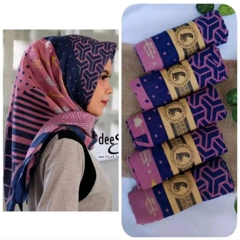 Hijab segi empat Motif Lavender / Kerudung DEENAY Voal Premium / HIJAB / Kerudung terbaru 2020