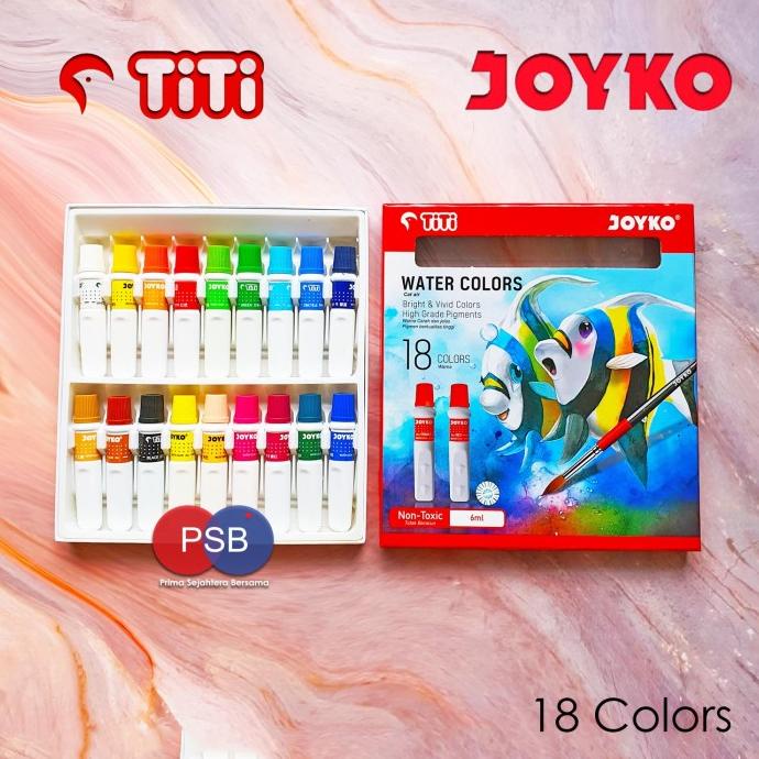 

TERLARIS Titi Joyko Watercolor 18 colors / cat air Titi Joyko 18 warna/CAT AKRILIK SET/CAT AKRILIK SET 24 WARNA/CAT AKRILIK PASTEL/CAT AIR/CAT AIR LUKIS SET/CAT AIR GIOTTO/KUAS LUKIS 1 SET/KUAS LUKIS KECIL/KUAS LUKIS LENGKAP/KANVAS LUKIS/KANVAS LUKIS