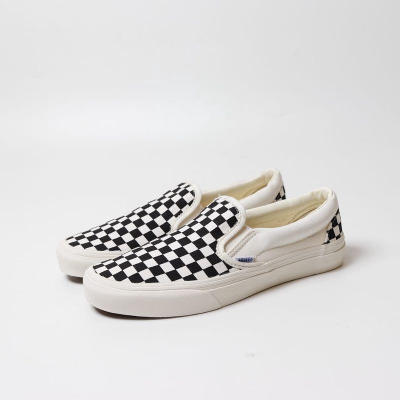 Sepatu Vans CHECKERBOARD OG Black-White / Sepatu Vans Catur Premium BNIB