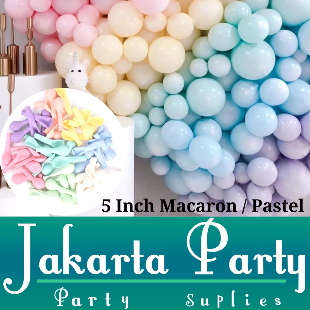 Balon Latex Macaron 5inch 1 Pack Isi 100 Pcs / Balon Pastel Per Pack