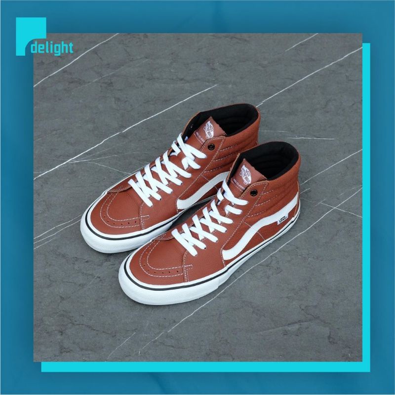 Sepatu Vans Sk8Hi Pro Leather Brown Original(Sample Pair)