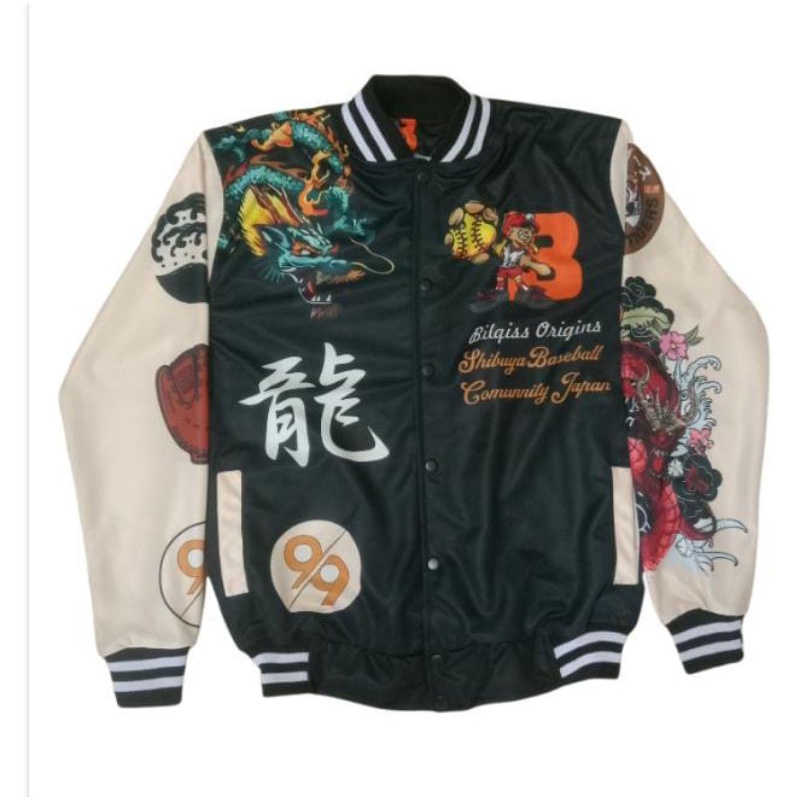 jaket pria Parsity/ Varsity keren/ varsity bisbol/ jaket bisbol/ Jaket Varsity Pria wanita-Sibuya naga 99