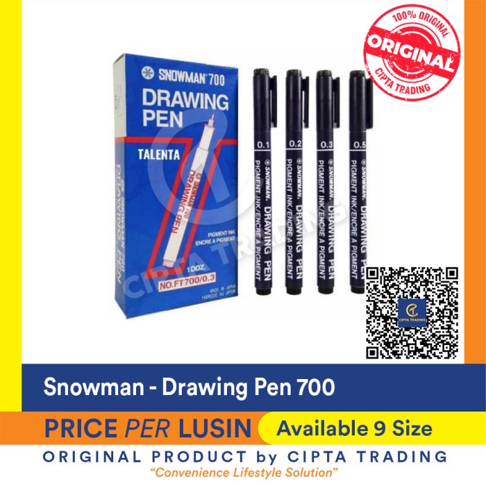 

Pendrawing- Drawing Pen - Snowman - Snowman 700 Drawing Pen (Per Dozen) -Drawing-Pen.