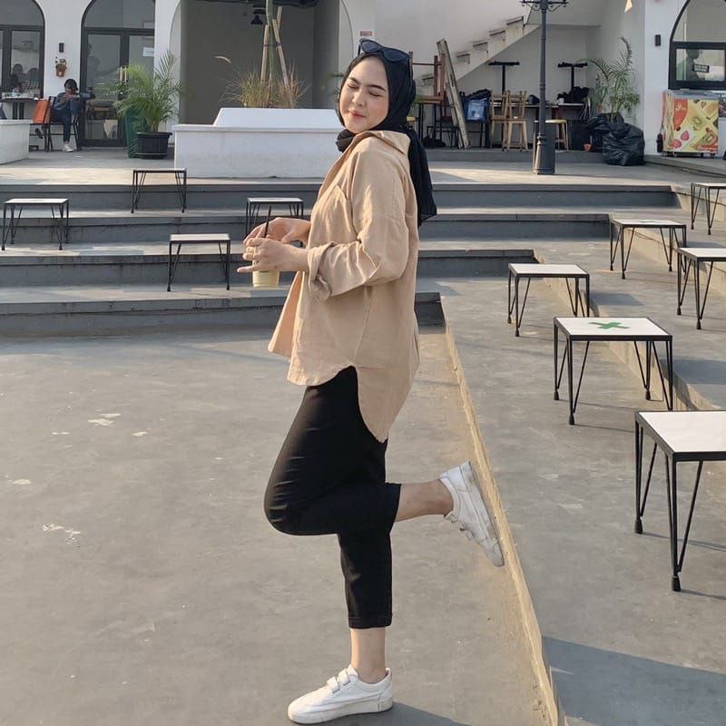 Kemeja Crinkle Oversize Kemeja Airflow Kemeja Jumbo