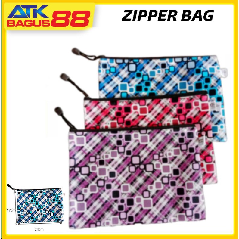 Zipper Bag/Dompet Sleting Bahan Canvas