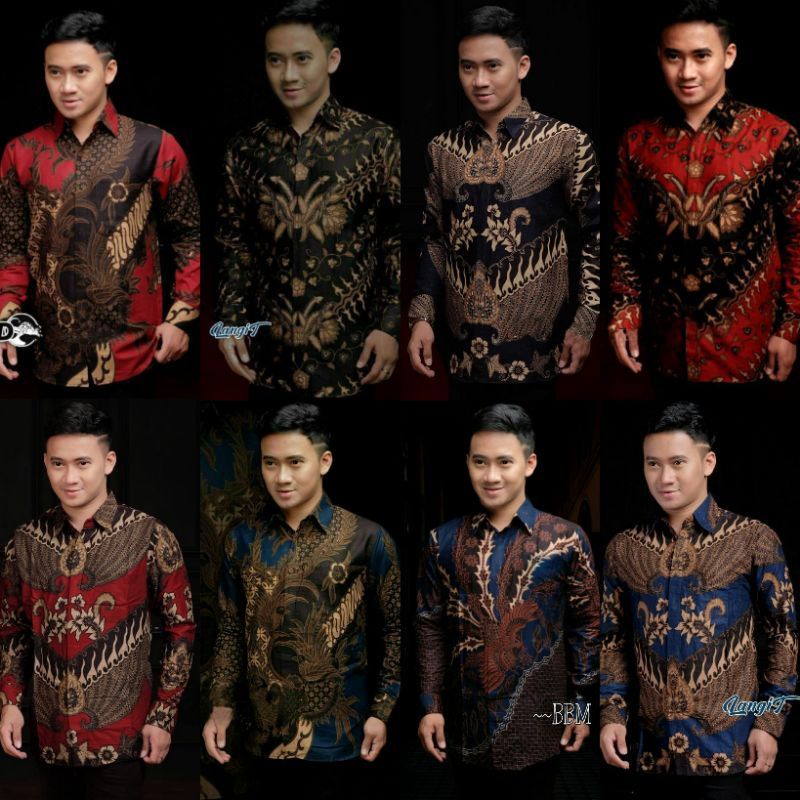 Batik Pria Kemeja Batik Lengan Panjang M L XL XXL Terlaris