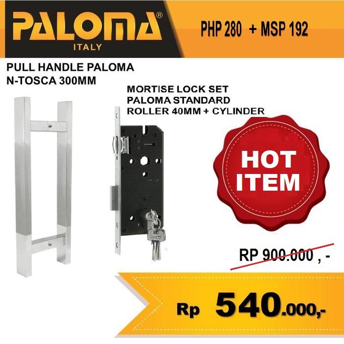 TARIKAN PINTU PULL HANDLE PALOMA SET KUNCI PHP 280 (1PSG) MSP 192