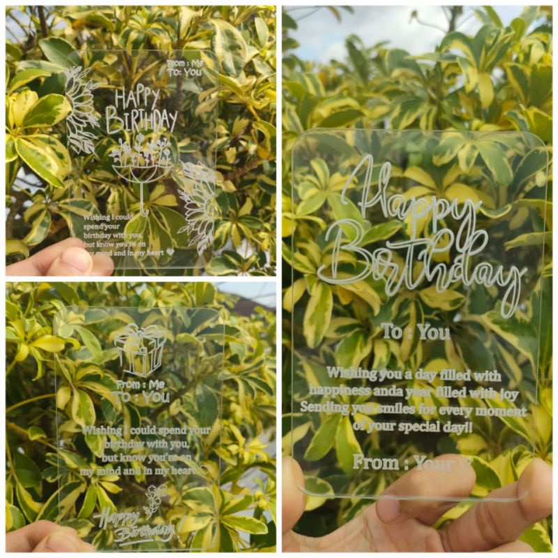 Kartu Ucapan Ulang Tahun / Birthday Card Akrilik / Kartu Akrilik