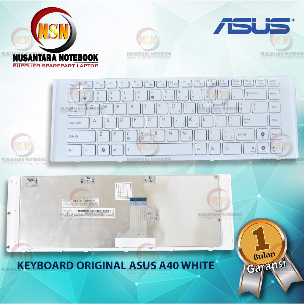 Keyboard Original Asus A40 A40D A40F A40J A40N White With Frame