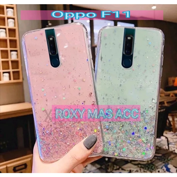 SOFTCASE GLITER ( OPPO F11 ) TERBARU CASE DOVE GLITER FUZE TRANSPARAN DENGAN PROTEKSI KAMERA, SOFTCA