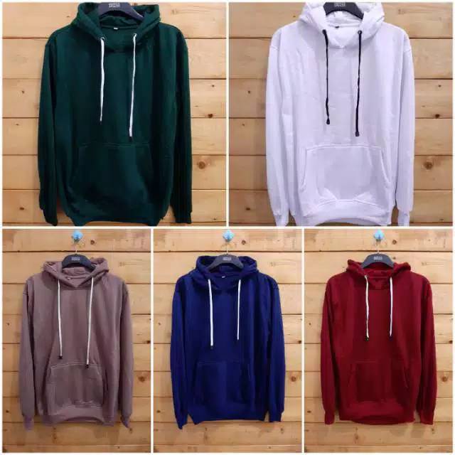 Sweater Hoodie Polos Cowok Cewek Jaket Sweater Polos Pria Wanita L , XXL