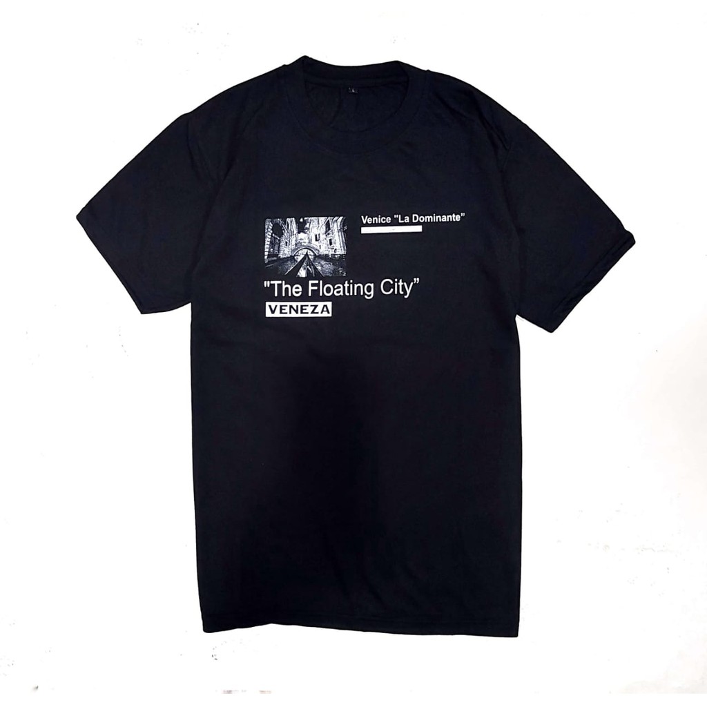 kaos pria/THE FLOATING CITY VENEZA/kaos hitam/1