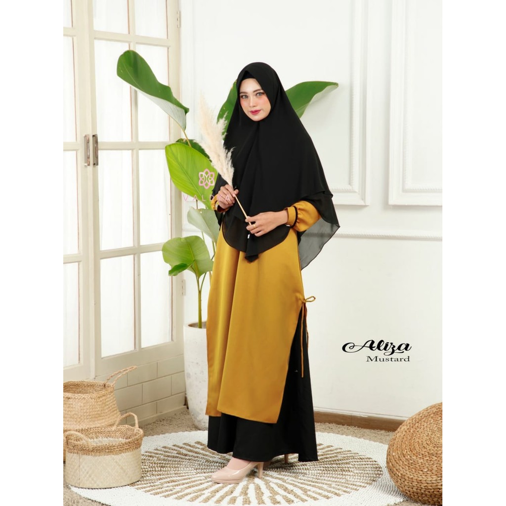 {erleenstore_} Gamis aliza valdya mustard