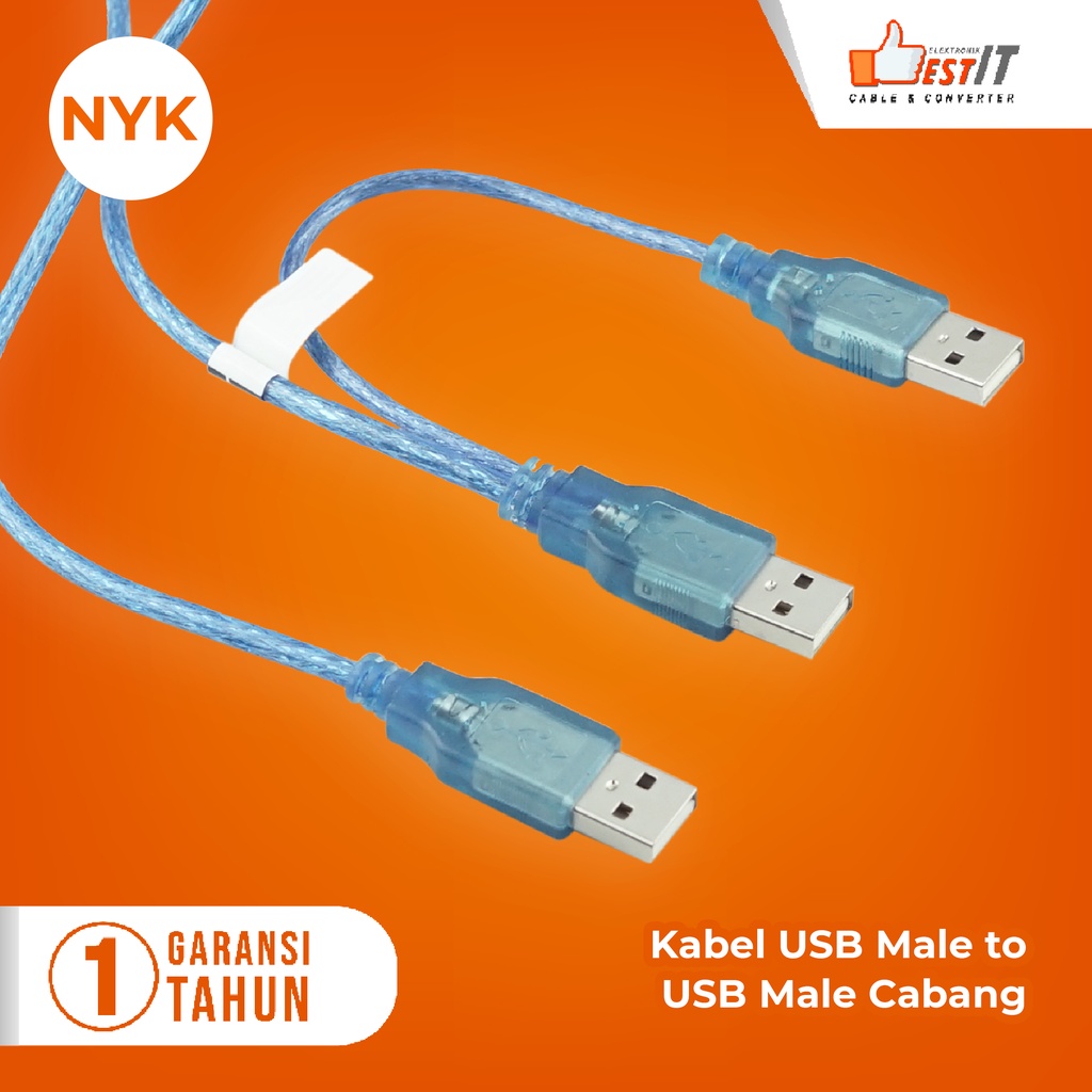 Kabel USB Splitter Cabang 1-2 NYK/ Kabel USB 2.0 Hardisk PS2 Hardisk