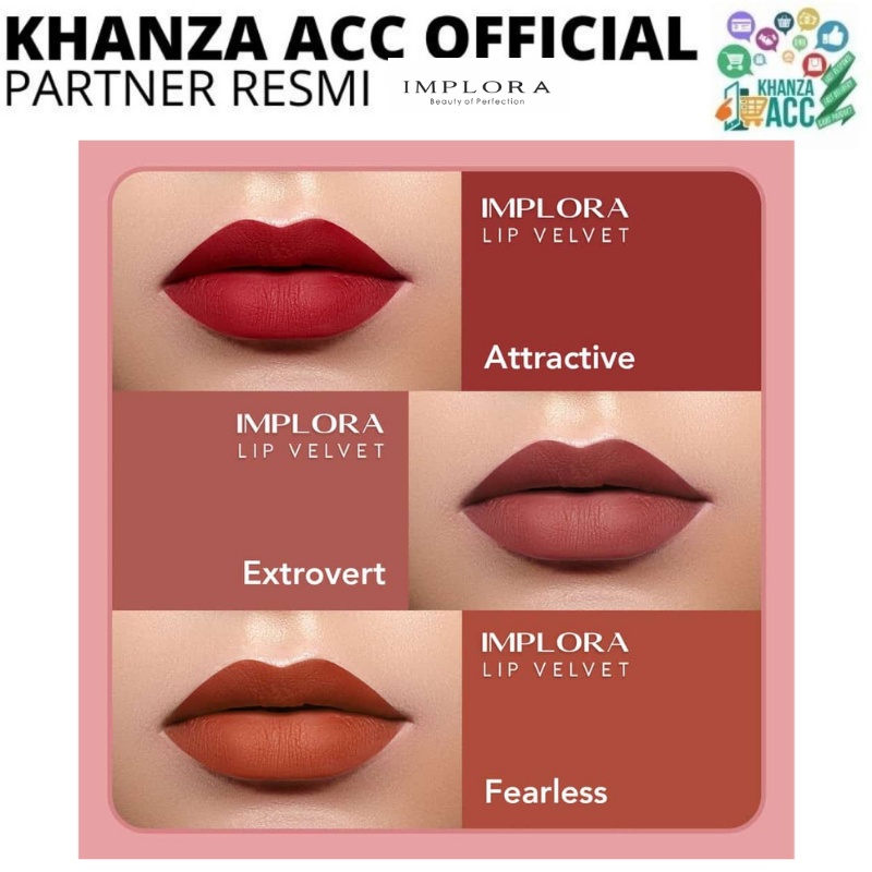 KHANZAACC IMPLORA Lip Velvet Pelembab Bibir Murah Original